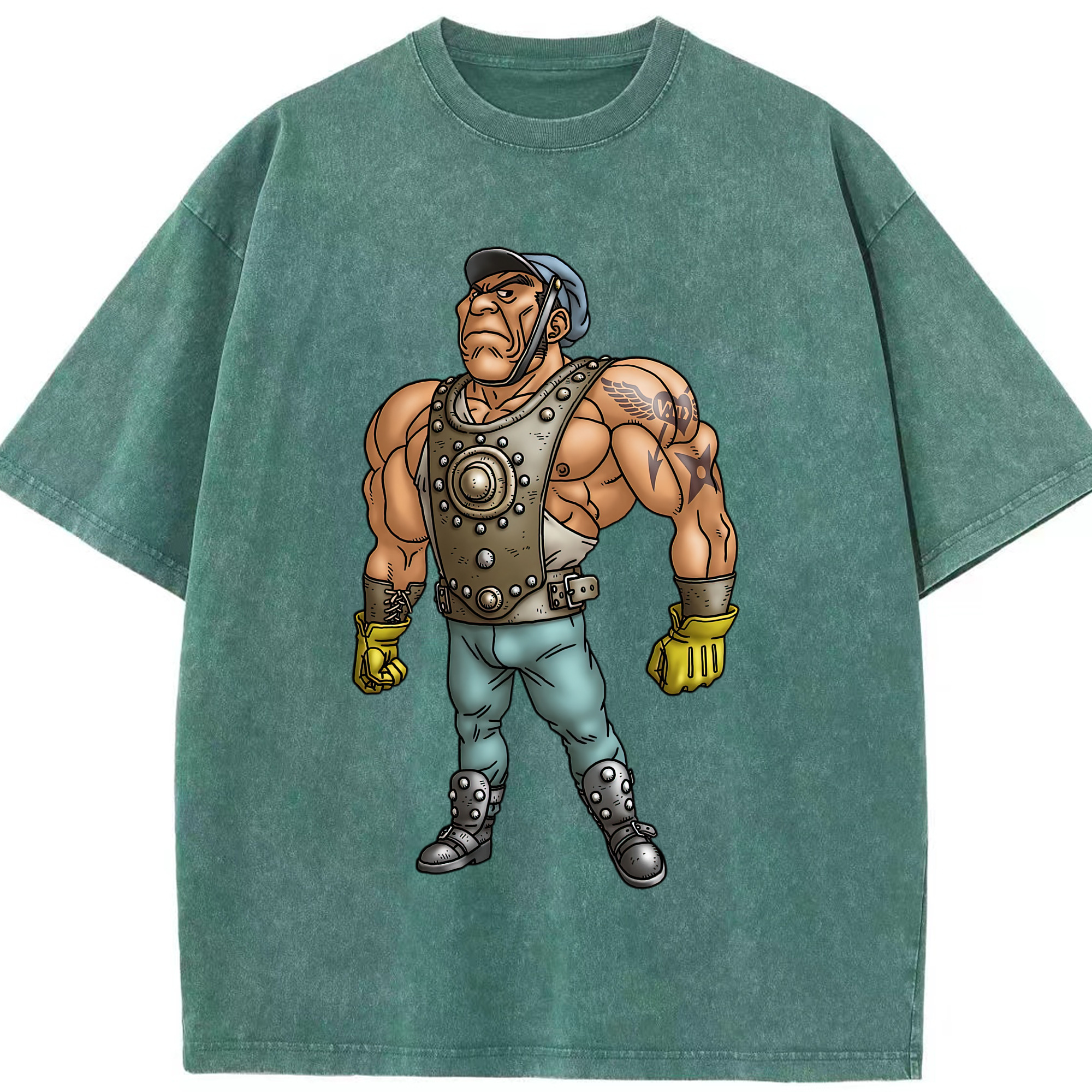 （画像用） ドラゴンクエスト Doragon Kuesuto Dragon Quest 綿100% ヴィンテージ風 半袖Tシャツ（フロントプリント）